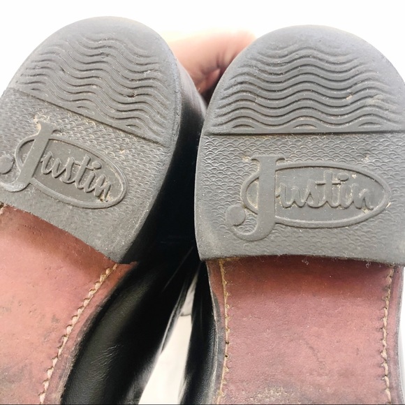 [Justin] mens leather roper boots 5.5 B - Picture 8 of 11